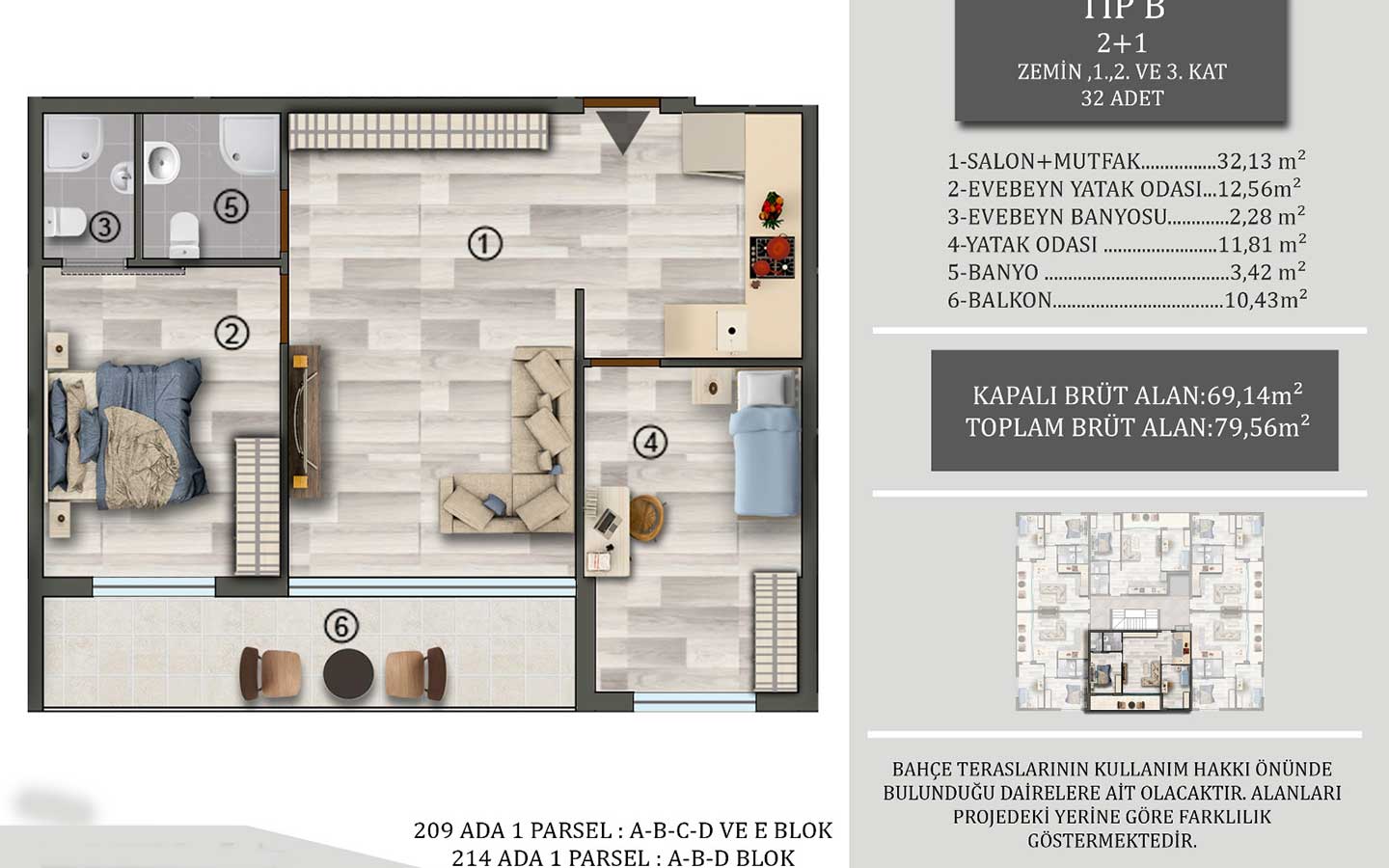 Balıkesir Ayvalık'ta Muhteşem Projede 1+1 ve 2+1 Daireler Davutti